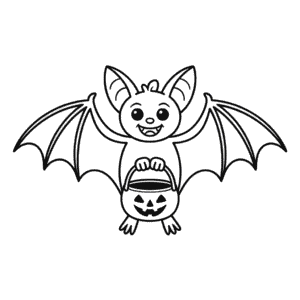 Cute Bat Halloween Easy Drawing