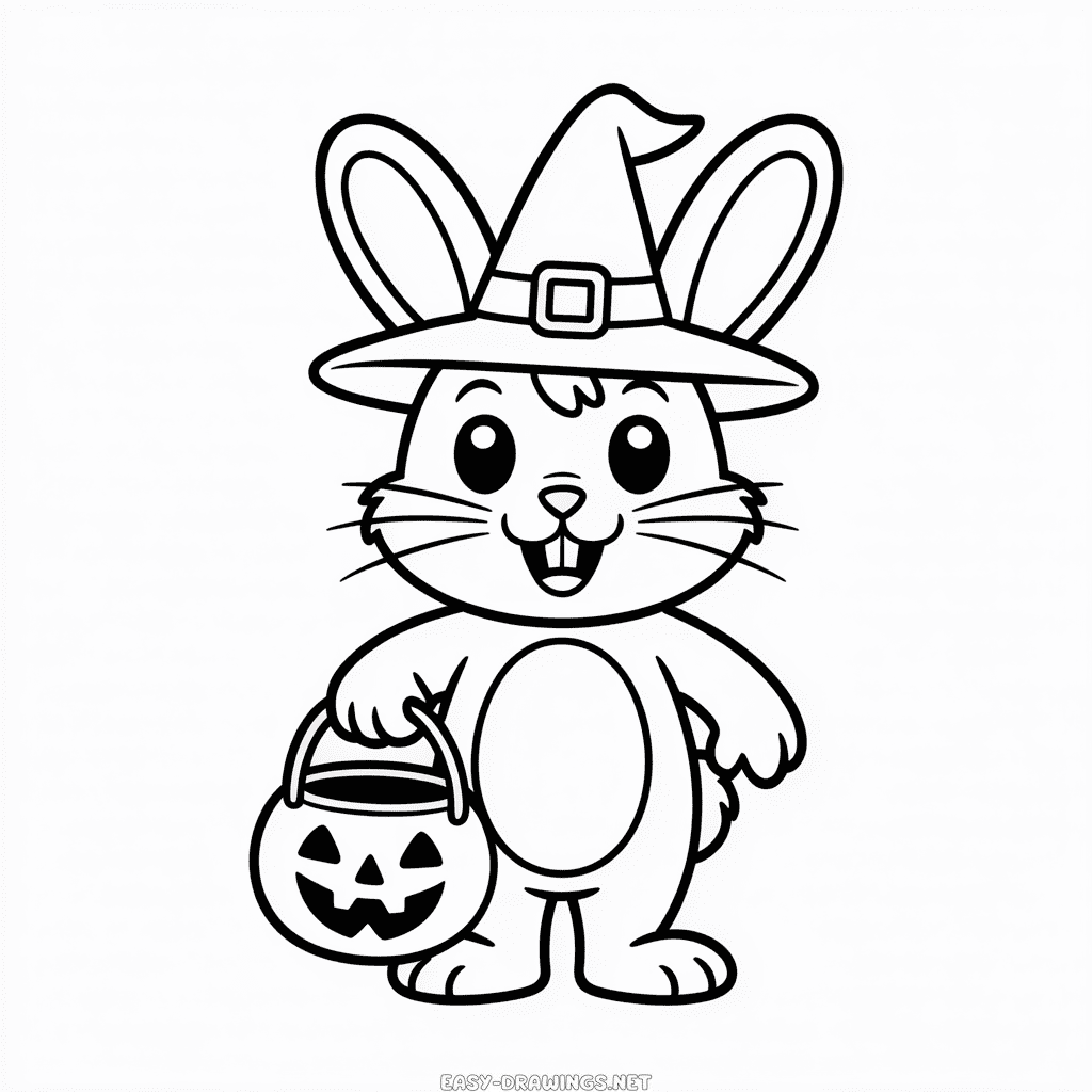 Cute Halloween Animal Easy Drawing