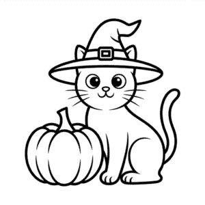Cute Halloween Black Cat Easy Drawing