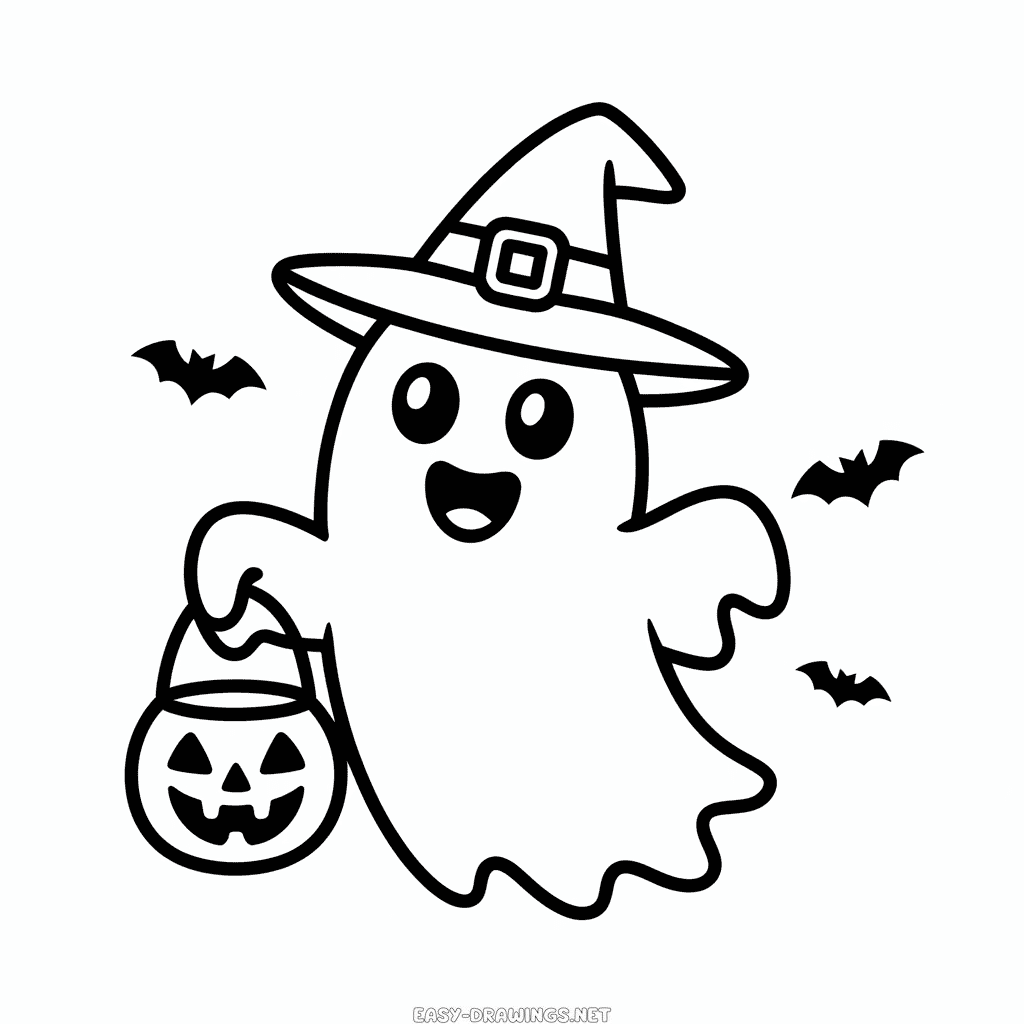 Cute Halloween Cartoon Easy Drawing