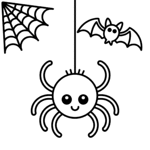 Cute Halloween Spider Easy Drawing