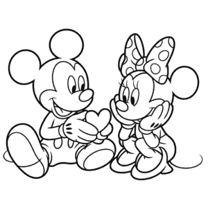 Cute Mickey and Minnie Easy Drawing