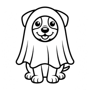Dog in Halloween Costume Easy Drawing