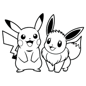Eeve and Pikachu Easy Drawing