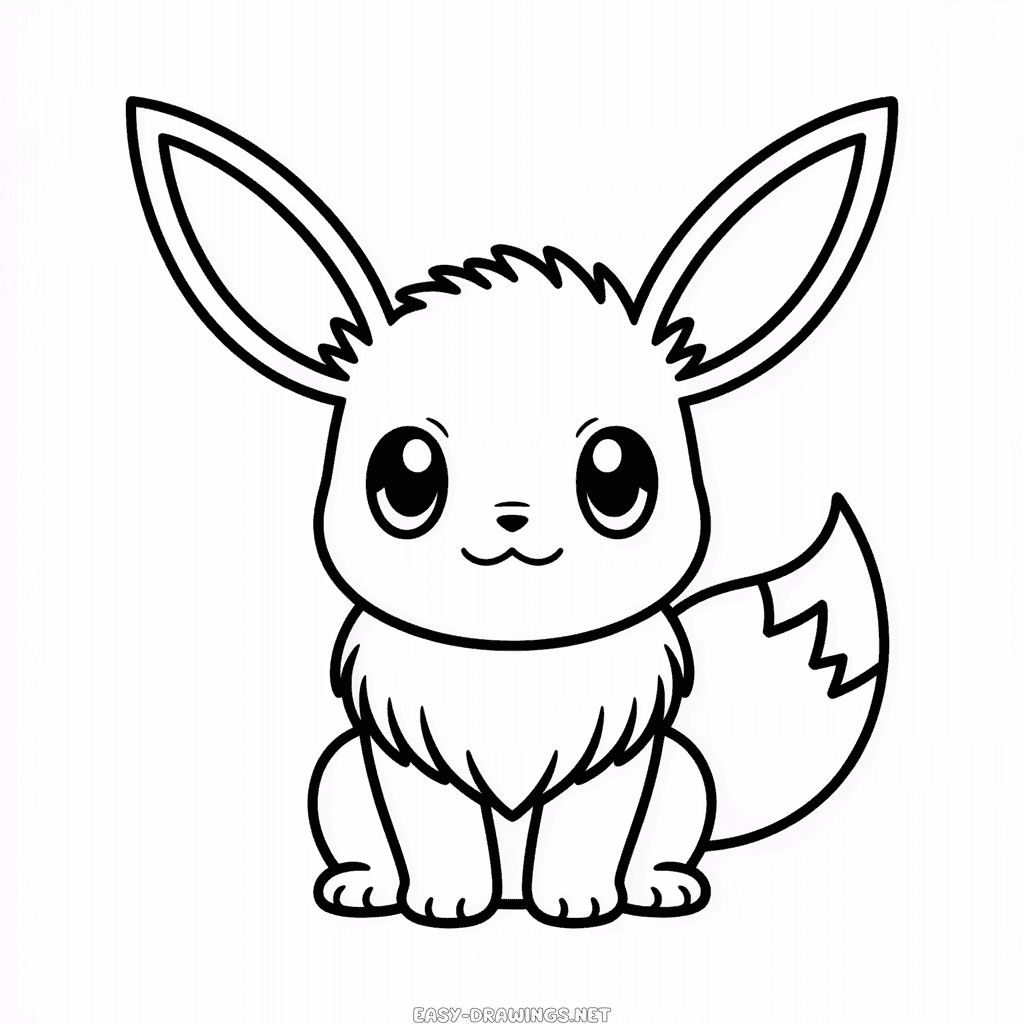 Eevee Kawaii Easy Drawing