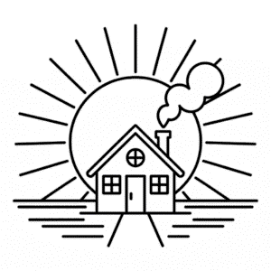 Fall Morning Easy Drawing