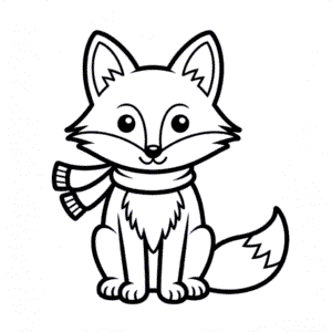 Fox in Fall Easy Drawing