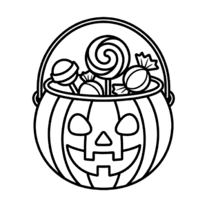 Halloween Bucket Easy Drawing