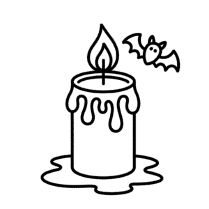 Halloween Candle Easy Drawing