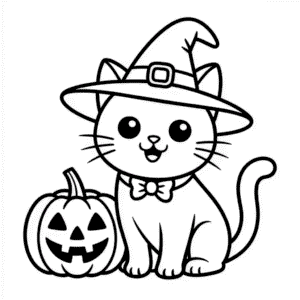 Halloween Cat Easy Drawing