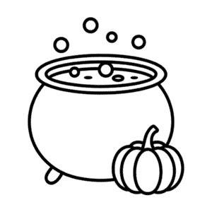 Halloween Cauldron Easy Drawing
