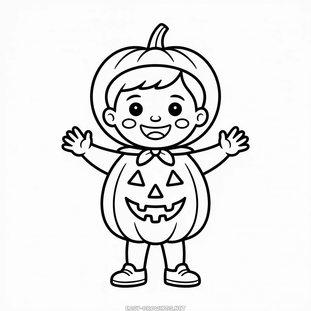 Halloween Character Easy Drawing