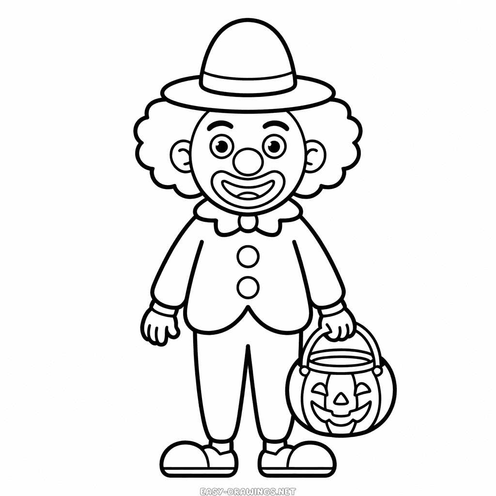 Halloween Clown Easy Drawing