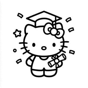 Hello Kitty Graduation Easy Drawing