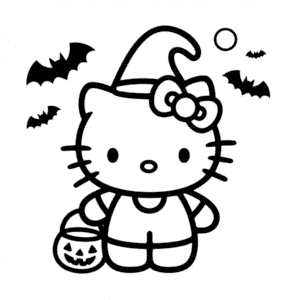 Hello Kitty Halloween Easy Drawing