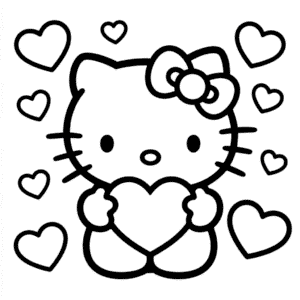 Hello Kitty Love Easy Drawing
