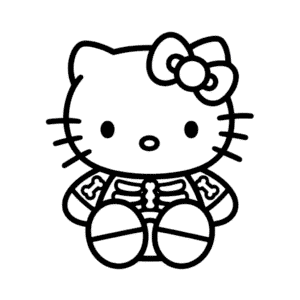 Hello Kitty Skeleton Easy Drawing