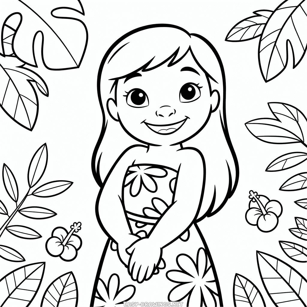 Lilo from Lilo & Stitch Easy Drawing