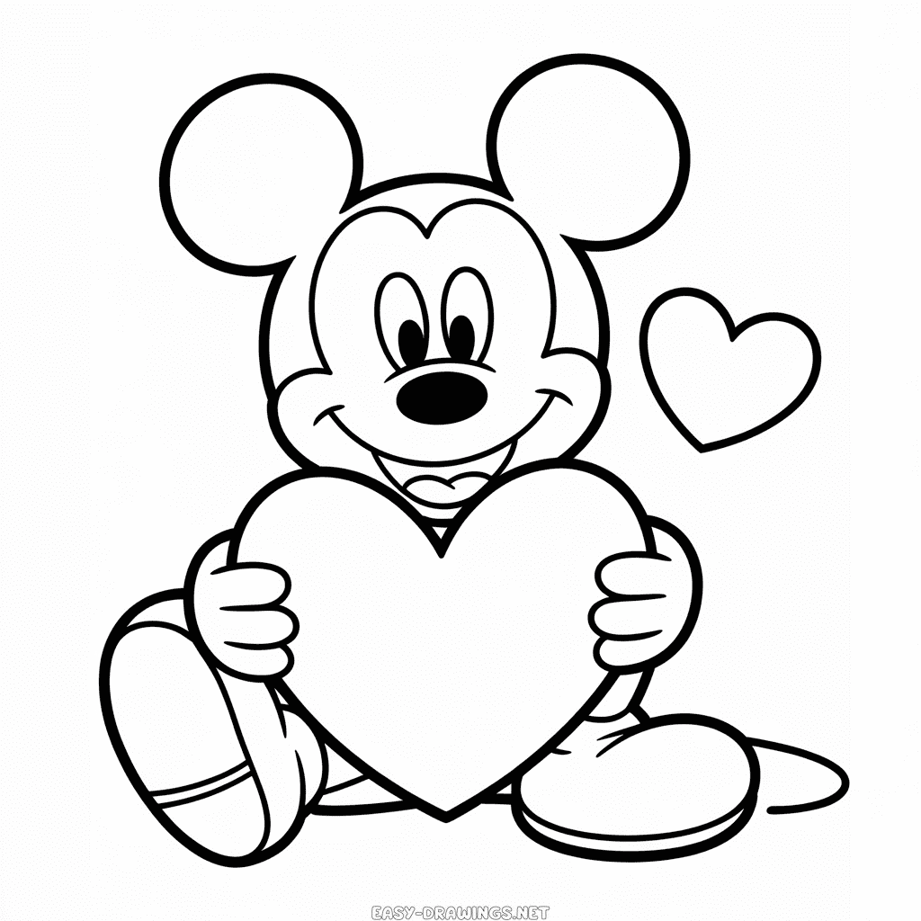 Love Mickey Easy Drawing