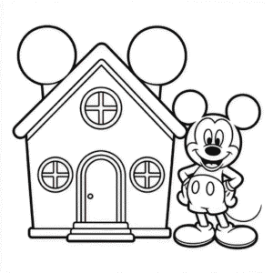 Mickey and his House Easy Drawing