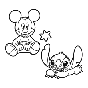 Mickey and Stitch Easy Drawing