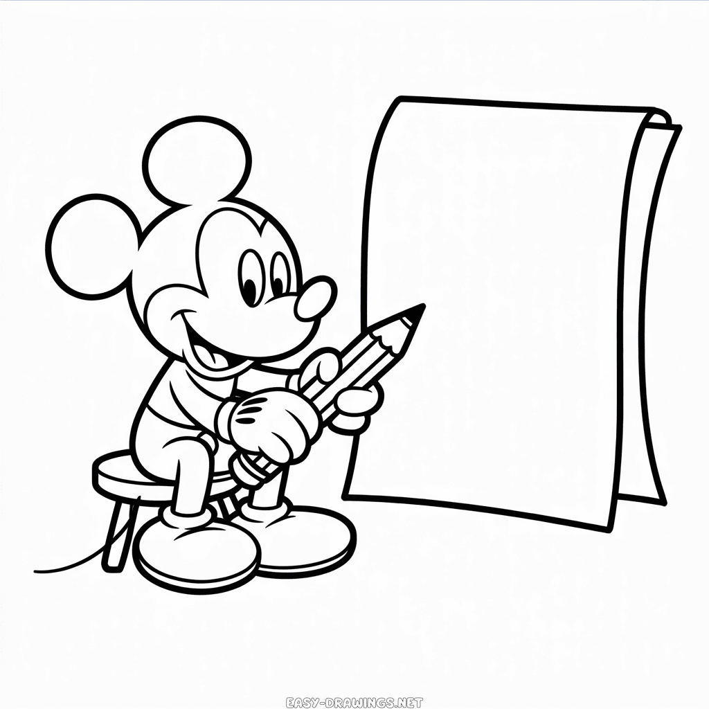 Mickey Cartoon Easy Drawing