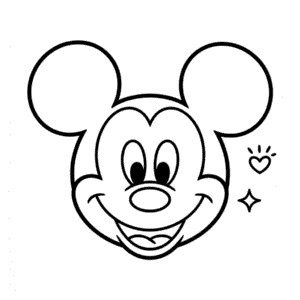 Mickey Face Easy Drawing