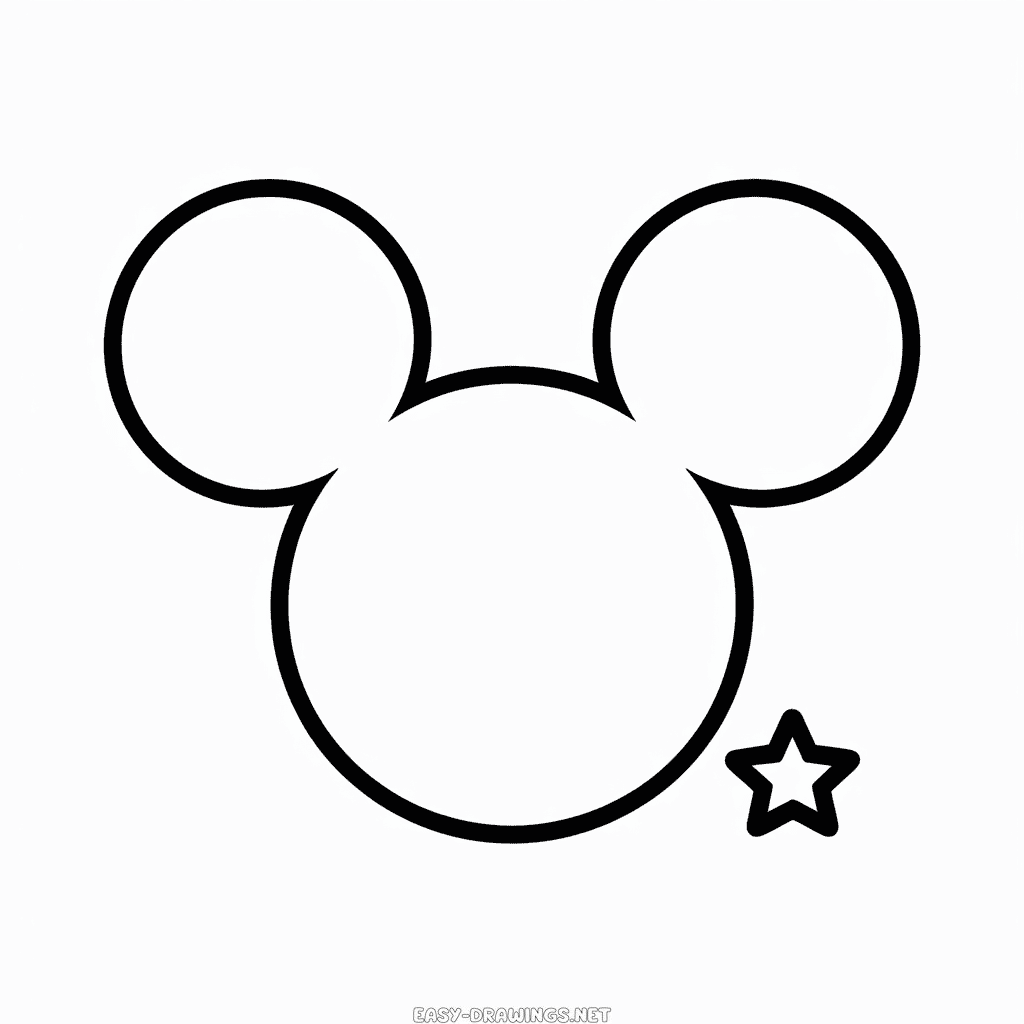 Mickey Logo Easy Drawing