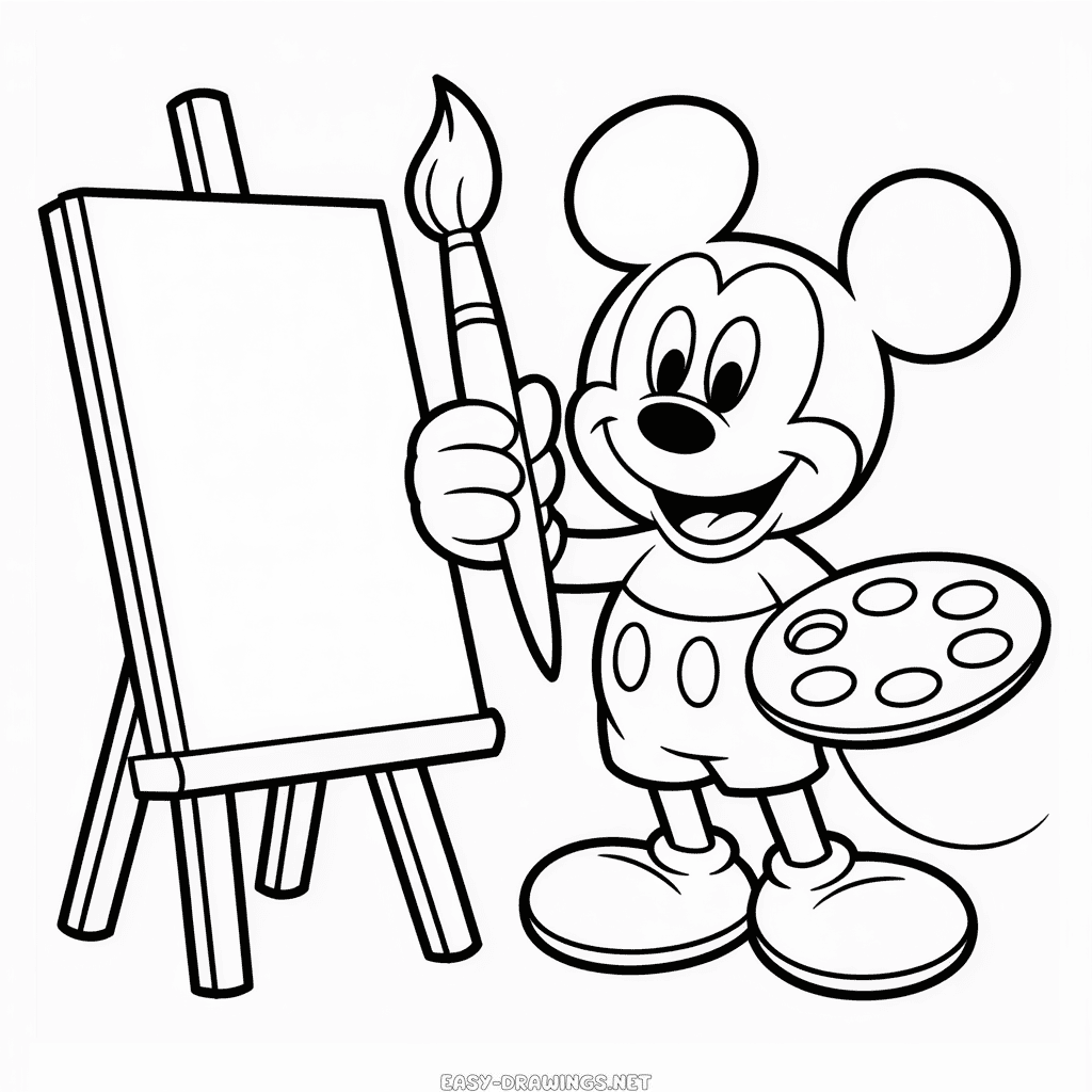 Mickey Painting Easy Drawing