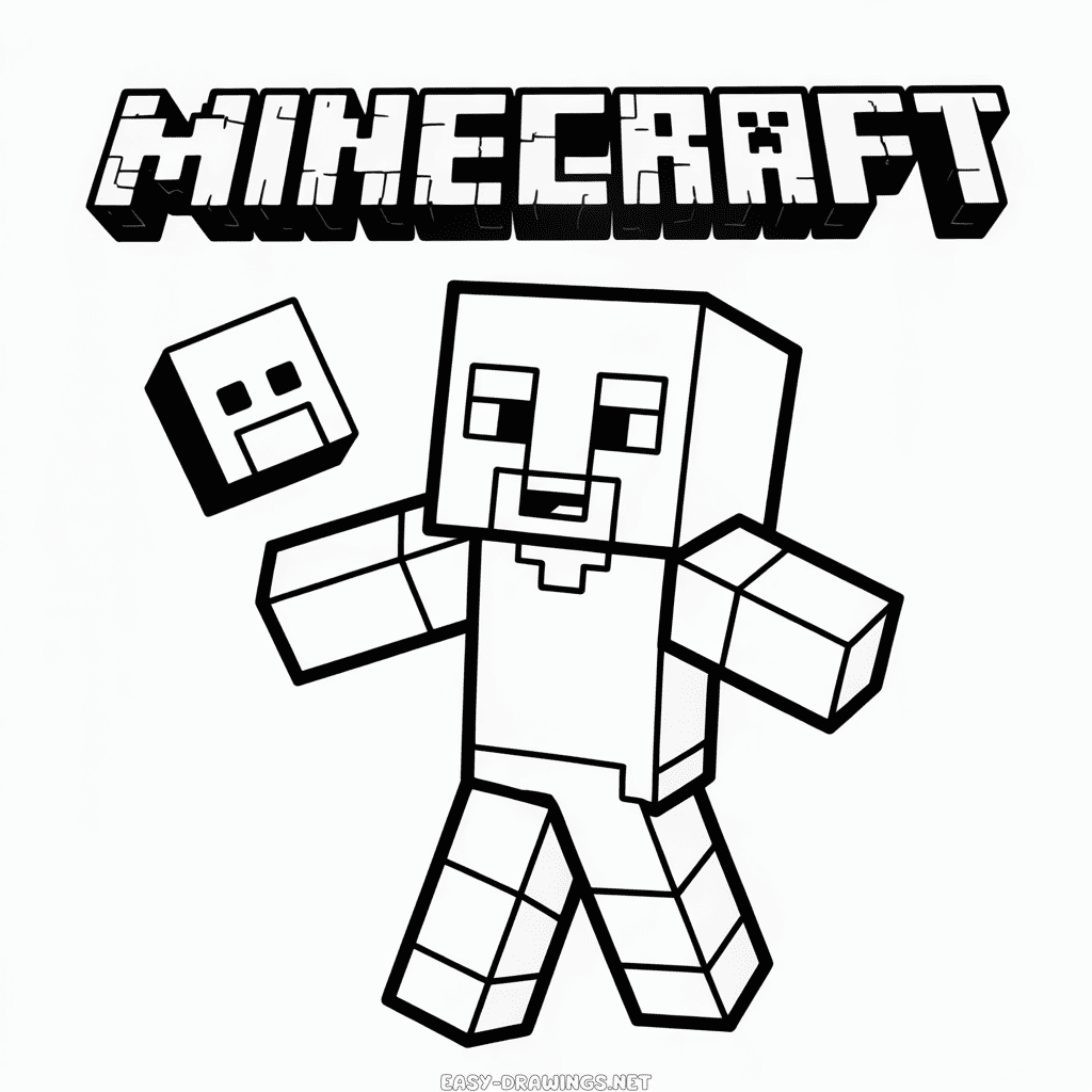 Minecraft Cartoon Easy Drawing