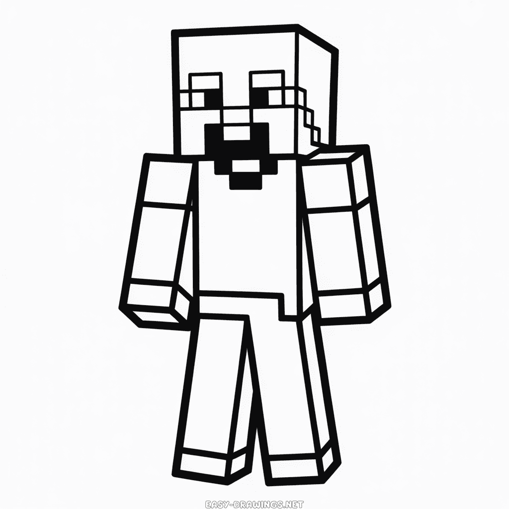 Minecraft Character Easy Drawing