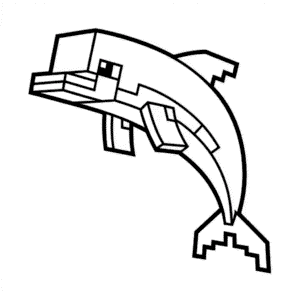 Minecraft Dolphin Easy Drawing
