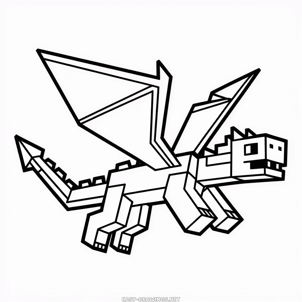 Minecraft Dragon Easy Drawing