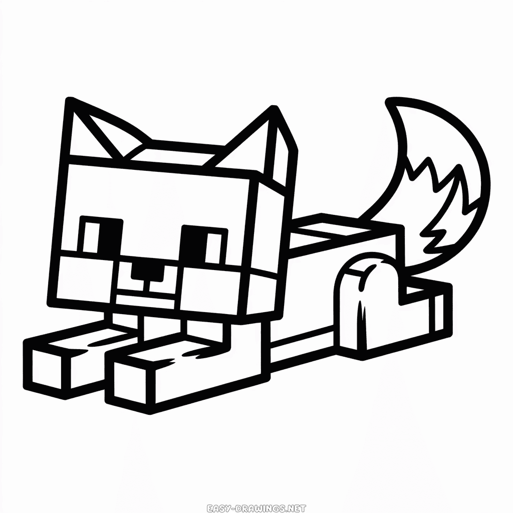 Minecraft Fox Easy Drawing
