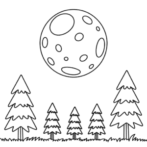 Moon in Fall Easy Drawing