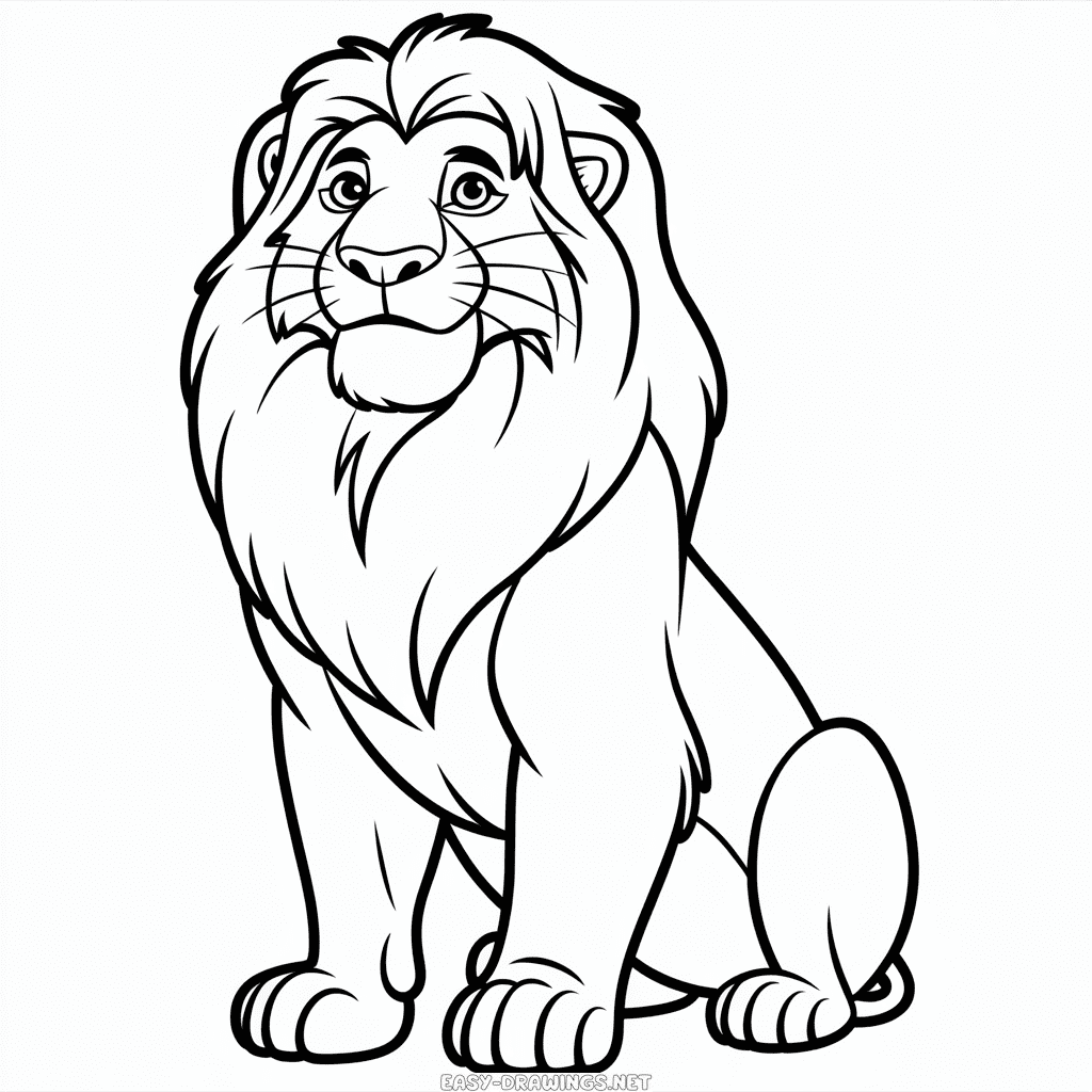 Mufasa from The Lion King Easy Drawing
