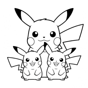 Pikachu Family Easy Drawing