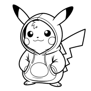 Pikachu in Hoodie Easy Drawing