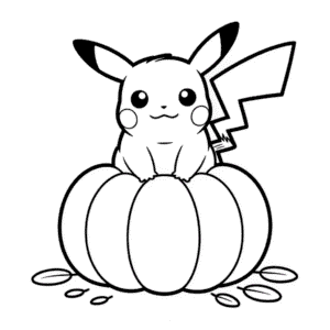 Pikachu on Pumpkin Easy Drawing