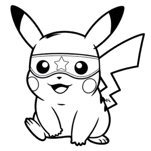 Pikachu with Mask Easy Drawing