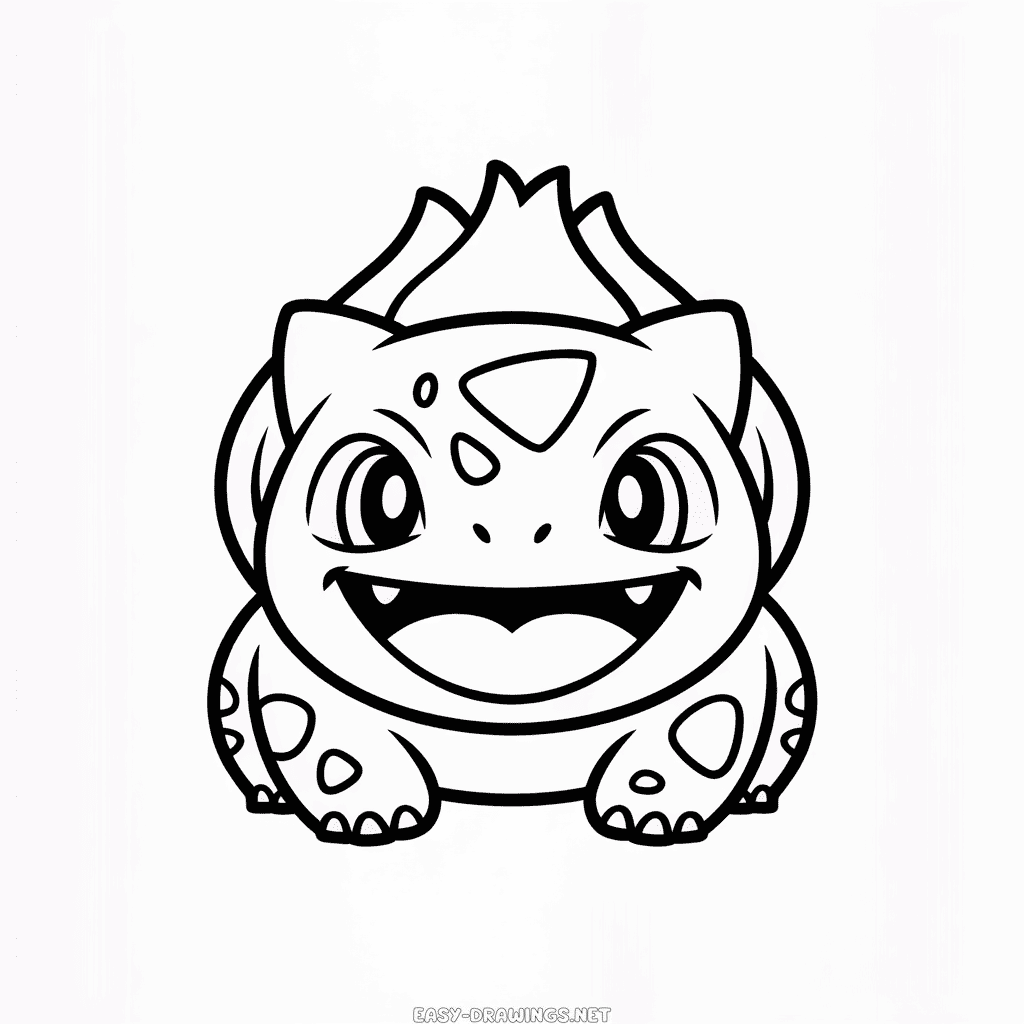Pokémon Bulbasaur Face Easy Drawing
