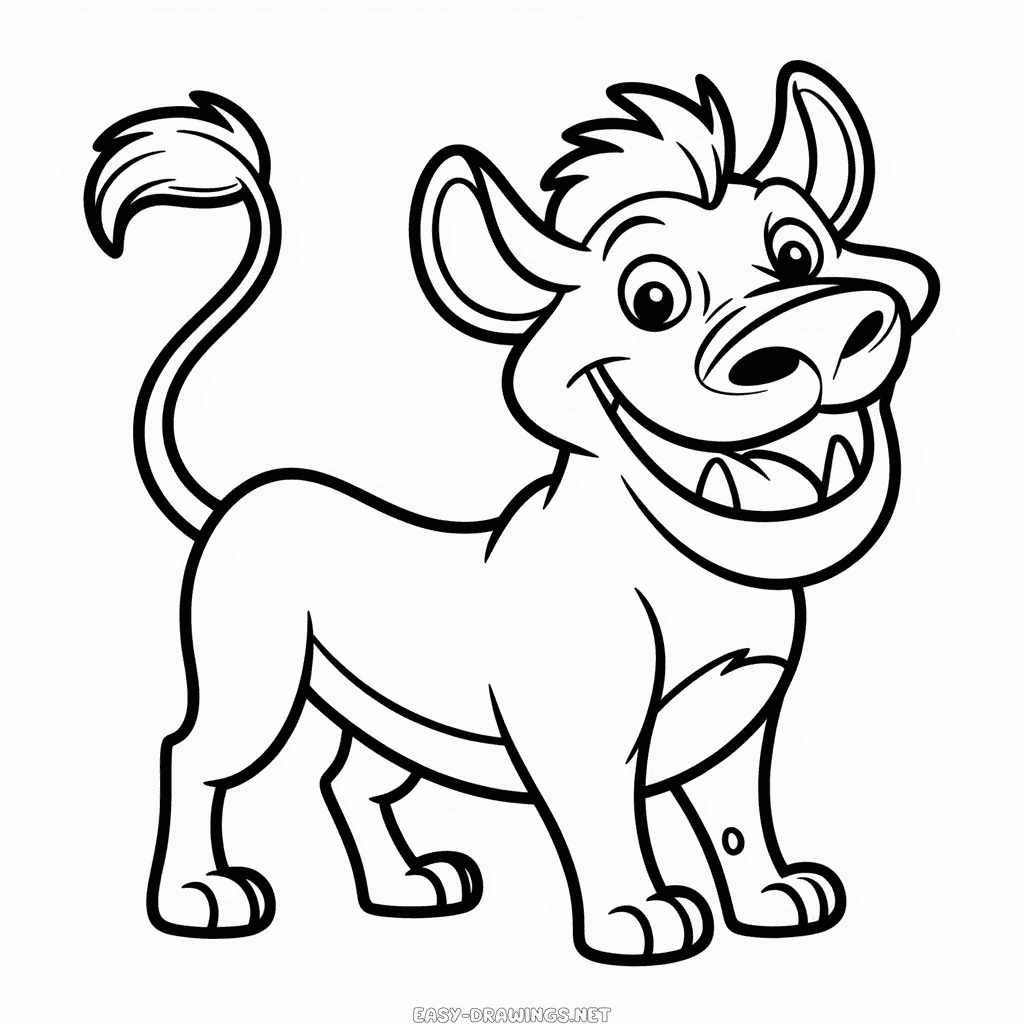Pumbaa from The Lion King Easy Drawing