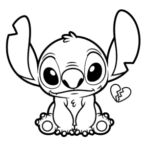 Sad Stitch Easy Drawing