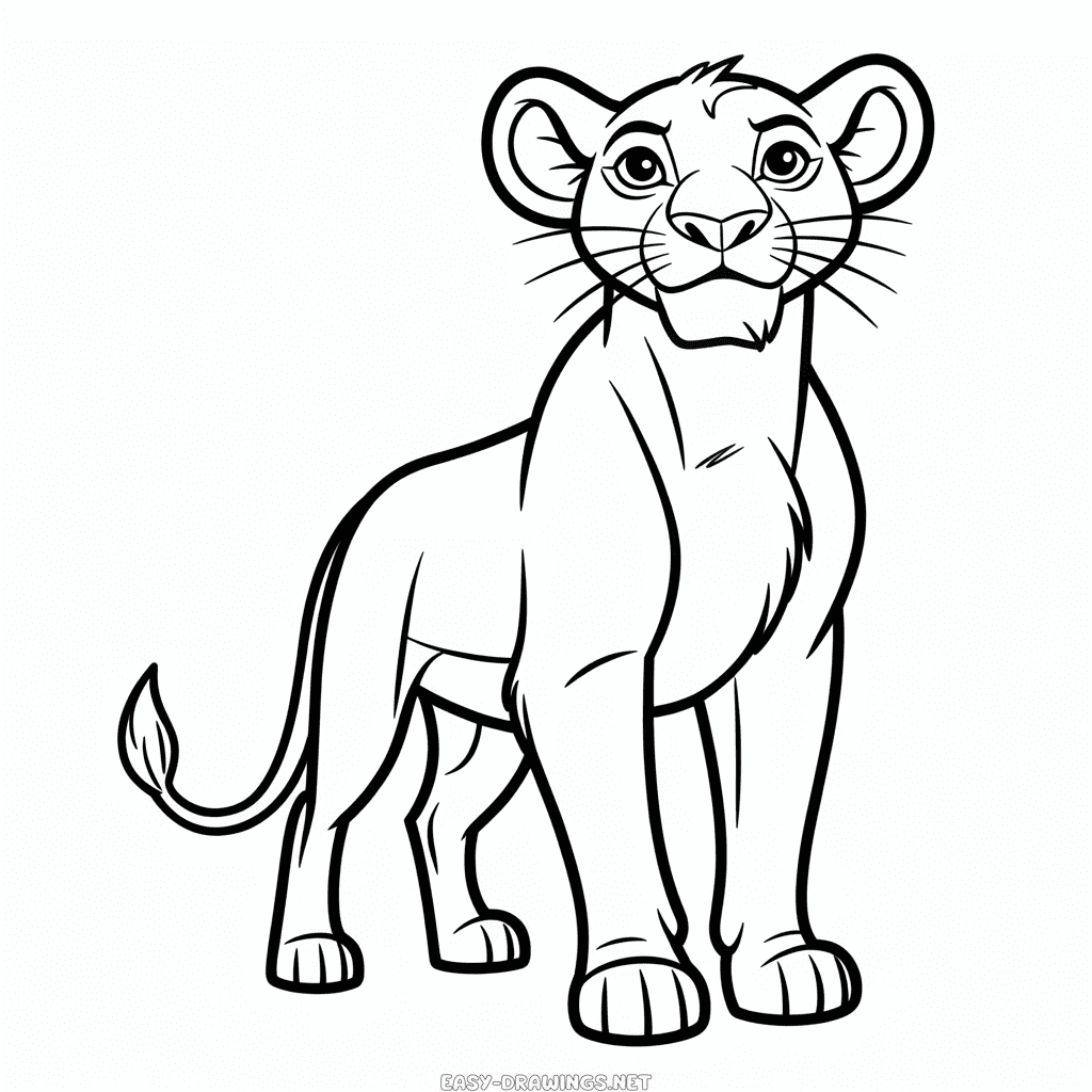 Sarabi from The Lion King Easy Drawing