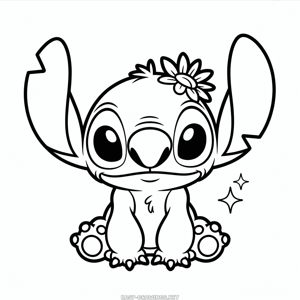Stitch Aesthetic Easy Drawing