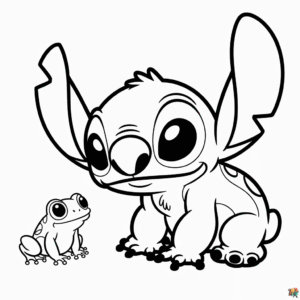 Stitch and Frog Easy Drawing