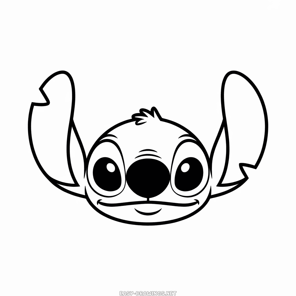 Stitch Head Easy Drawing