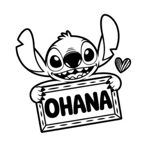Stitch Ohana Easy Drawing