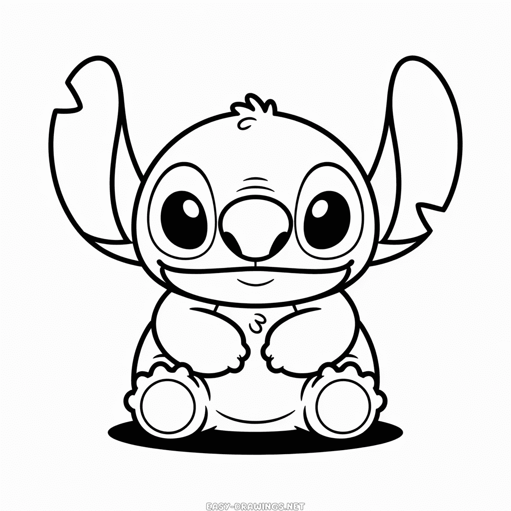 Stitch Squishmallow Easy Drawing