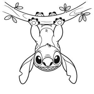 Stitch Upside Down Easy Drawing